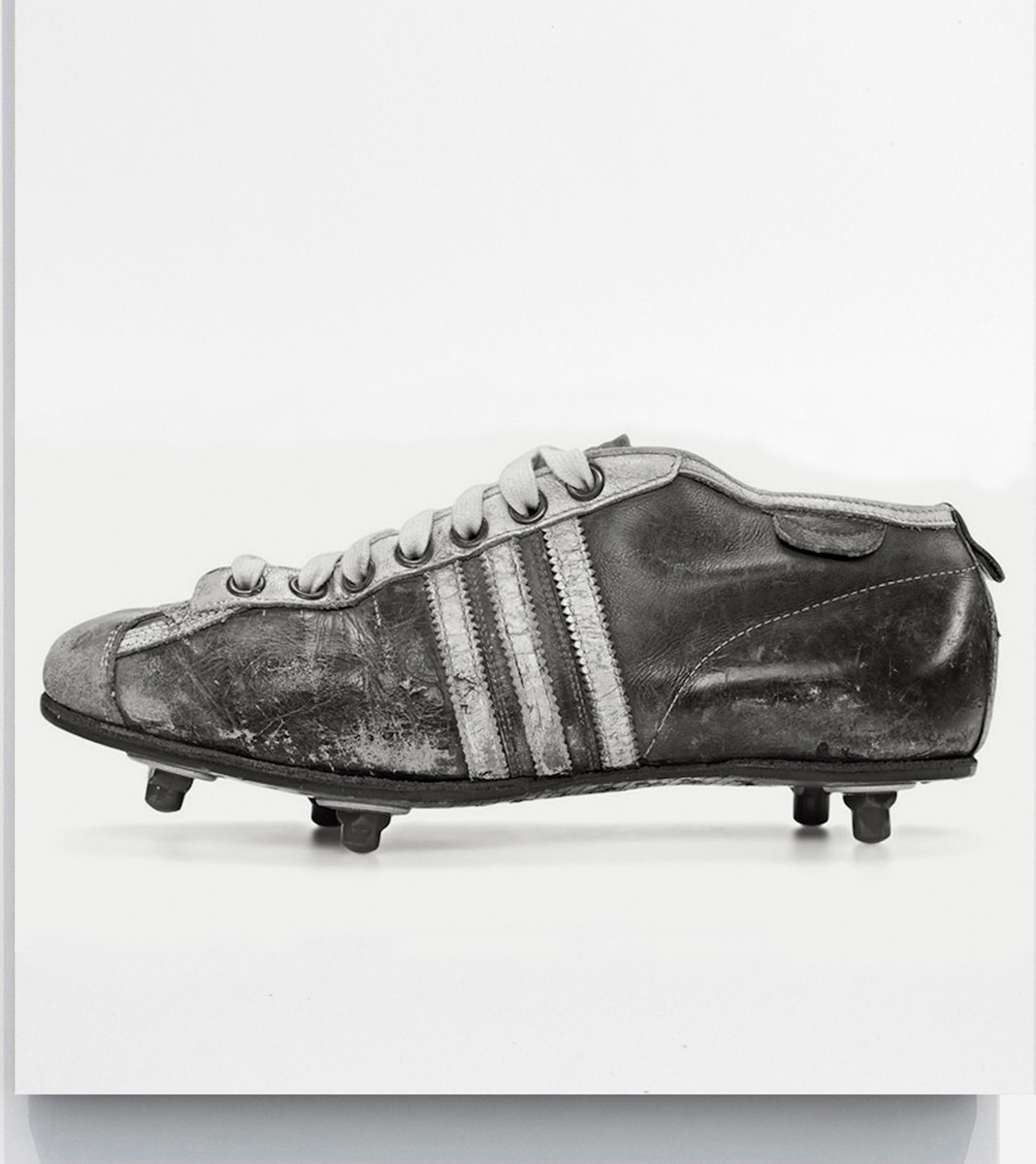 Still Life Adidas soccer cleat shoe black & white